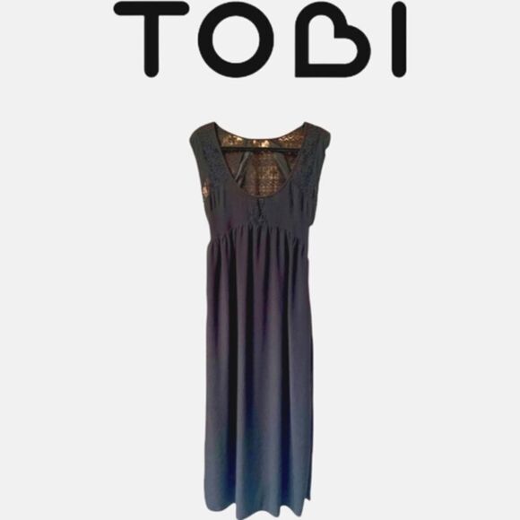 Tobi Women's New Black Lace  Semi-Casual Maxi Dress SIZE M - Picture 1 of 14